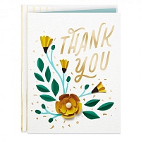 Yellow Flowers Blank Thank-You Card